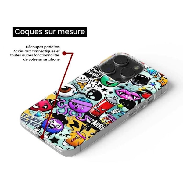 Silicone-fodral - Kompatibel med Xiaomi Redmi Note 13 4G - graffiti design 2 Transparent