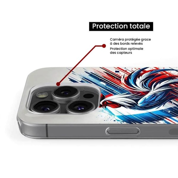 Tryckt silikonfodral som är kompatibelt med Samsung Galaxy A52 French Rooster Transparent