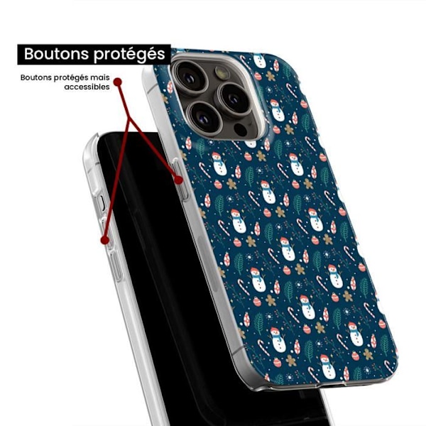 Siliconfodral med tryck - 1001 fodral - Snögubbe - Transparent - Flerfärgad - Semihård Transparent