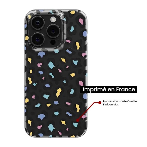 Tryckt silikonfodral som är kompatibelt med Apple iPhone 12 Färgglad leopard Transparent