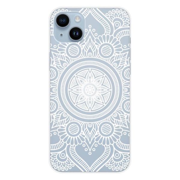 Siliconfodral - Kompatibel med Apple iPhone 15 Plus - design mandala vit Transparent