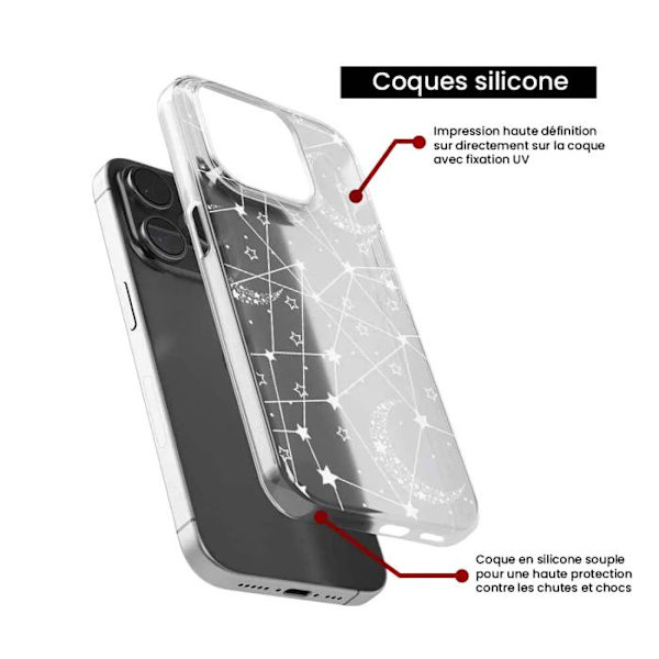Silicone-fodral - Kompatibel med Samsung Galaxy A15 - design med stjärnlinjer Transparent