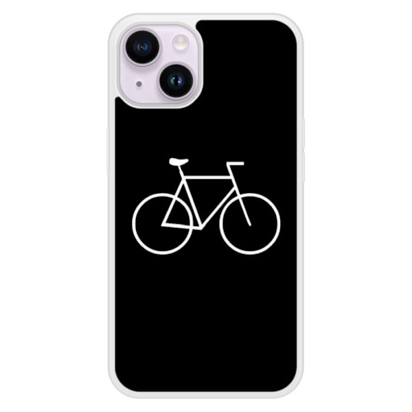 Coque i silikon förstärkt med tryck kompatibel med Apple iPhone 14 Bike Hipster Transparent