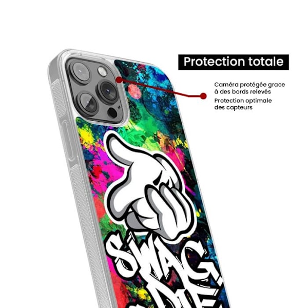 Coque i förstärkt silikon med tryck kompatibel med Samsung Galaxy A25 Swag or die Transparent