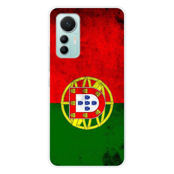 Tryckt silikonfodral som är kompatibelt med Xiaomi Mi 12 Lite Portugal flagga Transparent