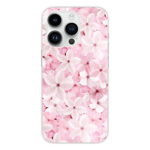 Silikonskal - Kompatibel med Apple iPhone 15 Pro - sakura design Transparent