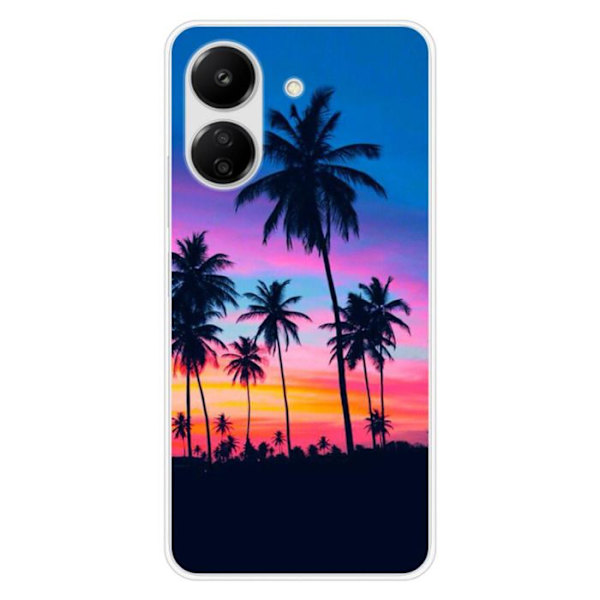 Siliconfodral - Kompatibel med Xiaomi Redmi 13C 4G - design med färgglada palmer Transparent