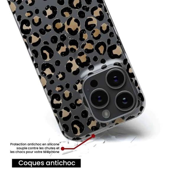 Silicone-fodral - Kompatibel med Apple iPhone 14 Plus - leoparddesign Transparent