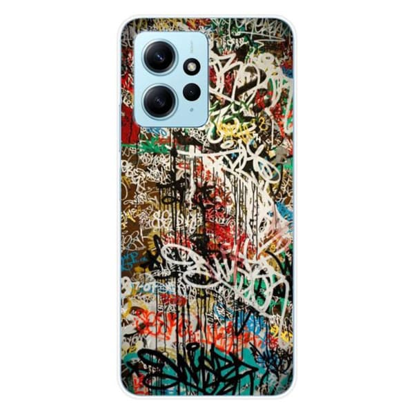 Siliconfodral - Kompatibel med Xiaomi Redmi Note 12 4G - graffiti design 1 Transparent
