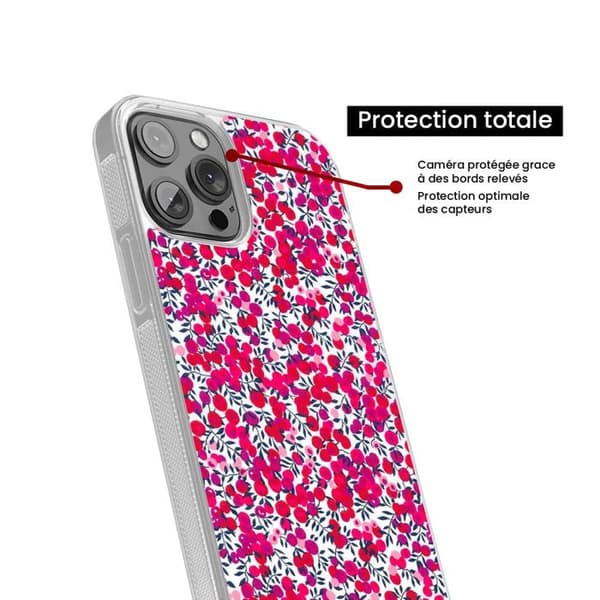 Förstärkt Silikonfodral - Apple - iPhone 14 Plus - Tryckt - Liberty Wiltshire Röd - Flexibel Transparent