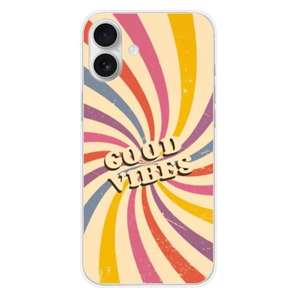 Silikonskal - Kompatibel med Apple iPhone 16 Plus - design good vibes Transparent