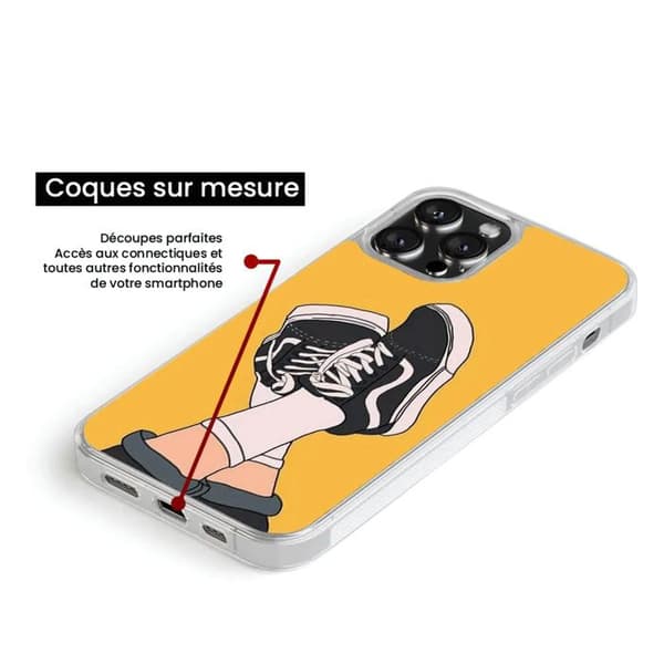 Siliconförstärkt tryckt skal kompatibelt med Apple iPhone 14 Pro Max Sneakers Transparent