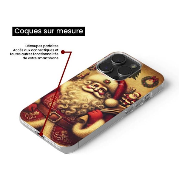 Tryckt silikonfodral som är kompatibelt med Huawei P Smart 2020 NO Santa Claus Vintage Transparent