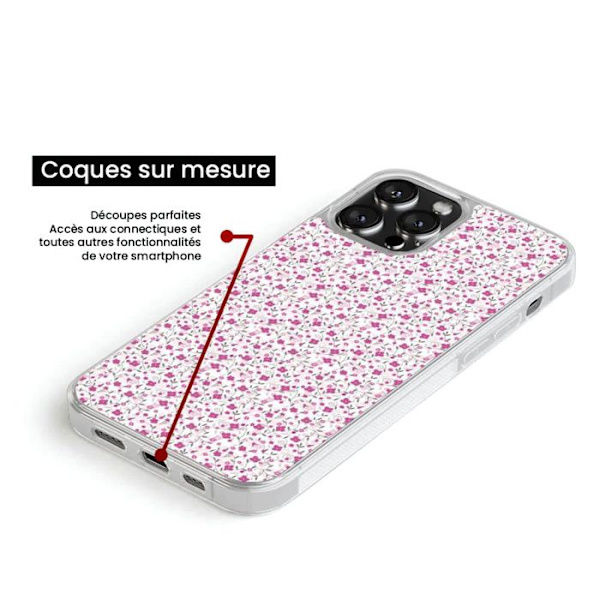 Förstärkt silikonfoder med tryck, kompatibel med Apple iPhone 15 Plus Liberty sauvage Transparent