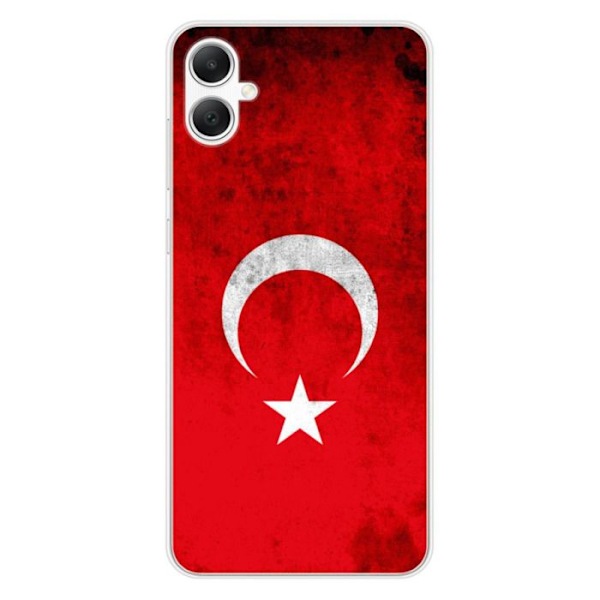 Silikonskal med tryck kompatibel med Samsung Galaxy A05 Turkiets flagga Transparent
