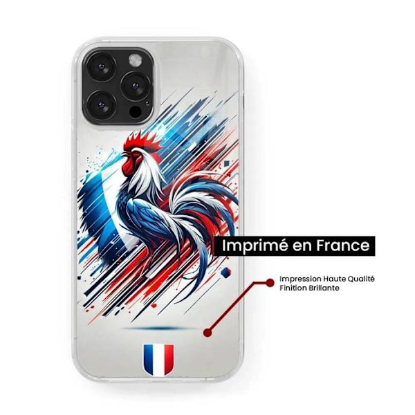 Siliconförstärkt tryckt skal kompatibelt med Samsung Galaxy S24 FE Coq Français Transparent