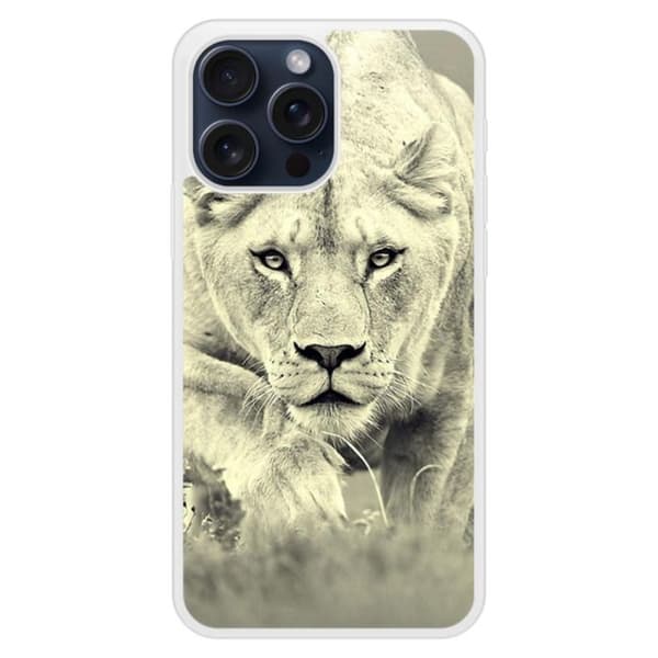 Silikonöverdrag med förstärkt tryck, kompatibel med Apple iPhone 15 Pro Max Lionne Transparent
