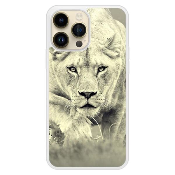 Förstärkt tryckt silikonfodral kompatibelt med Apple iPhone 14 Pro Max Leona Transparent