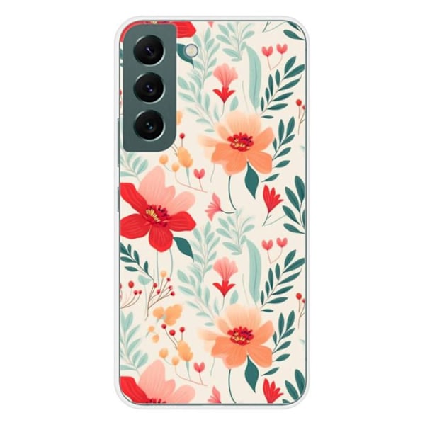 Coque i silikon med tryck - 1001 skal - Galaxy S22 - Blommönster - Optimal skydd - Mjuk och lätt Transparent