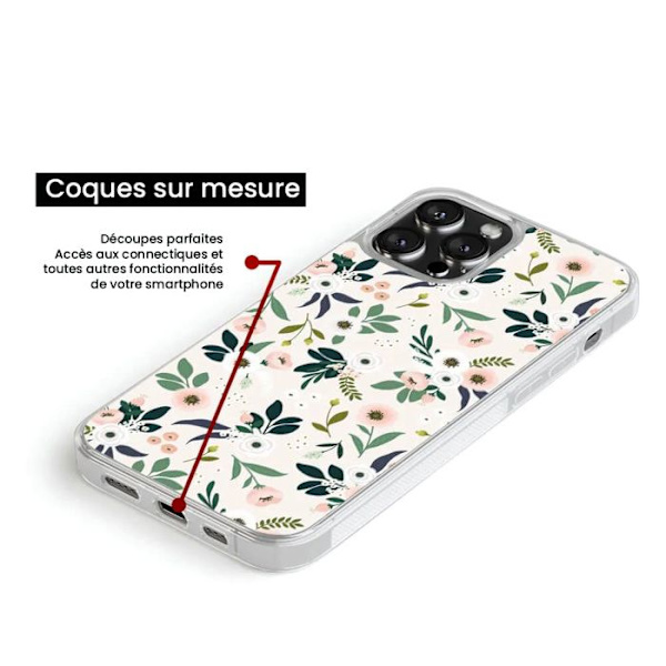 Siliconförstärkt tryckt skal kompatibelt med Samsung Galaxy A15 Blommor Transparent