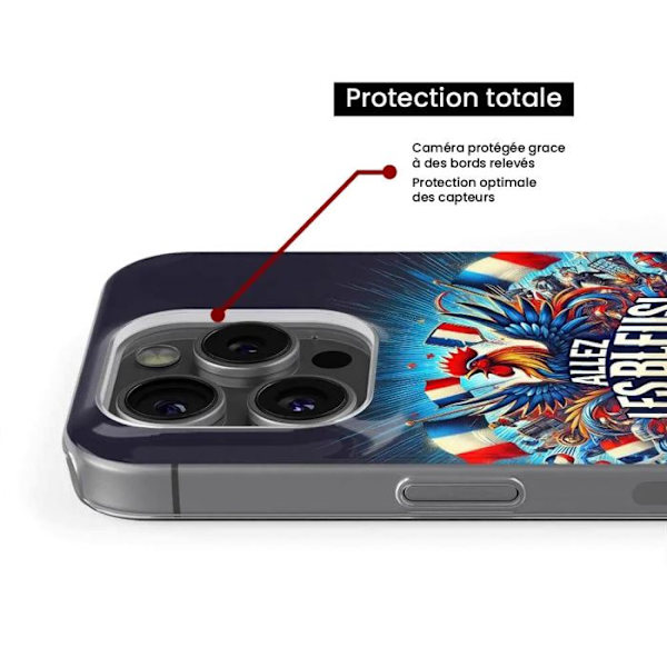 Silikonskal - Kompatibel med Samsung Galaxy S22 Plus - design allez les bleus Transparent