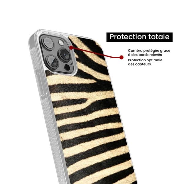 Förstärkt silikonfodral med tryck kompatibelt med Apple iPhone 14 Pro Max Zebra Transparent