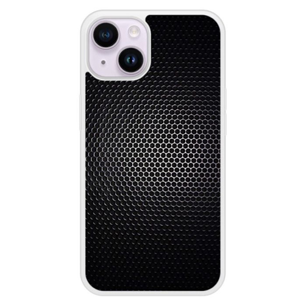 Coque i silikon med förstärkt tryck, kompatibel med Apple iPhone 14 Dark Metal Transparent