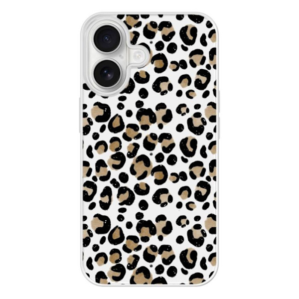 Siliconeförstärkt stötskydd i leopardmönster kompatibel med Apple iPhone 16 Transparent