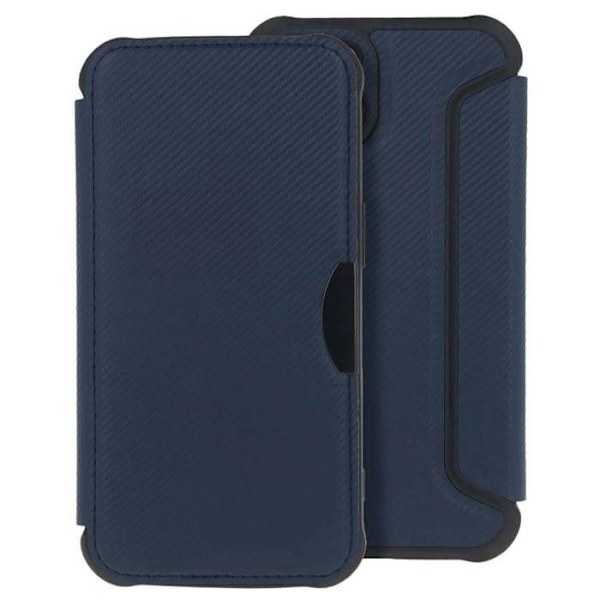 Foliofodral - Smart Carbon - Apple iPhone 11 - TPU - Magnetstängning - Kortficka blå