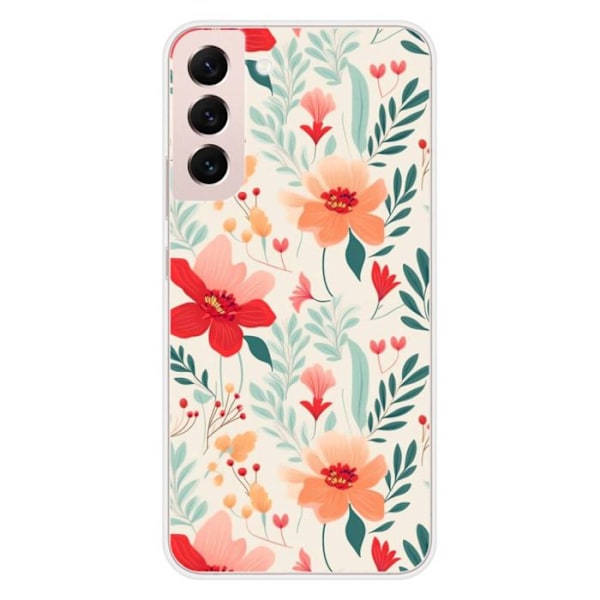 Silicone-skal med tryck kompatibel med Samsung Galaxy S22 Plus Blomvägg Transparent