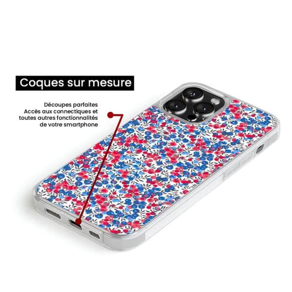 Siliconfodral med förstärkt tryck kompatibel med Apple iPhone 14 Plus Liberty Wiltshire Blå Transparent