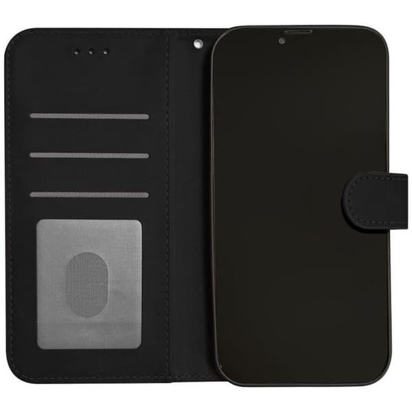 Fodral med flik i svart konstläder - Kompatibel med Apple iPhone 13 Pro Max svart