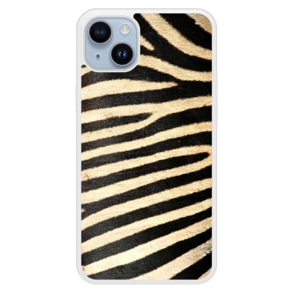 Siliconeförstärkt skal med tryck kompatibelt med Apple iPhone 14 Plus Zebra Transparent