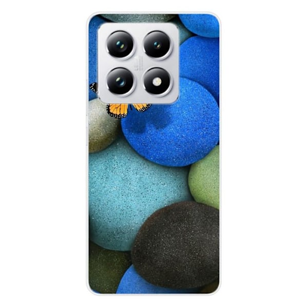 Silicone Case Printed - 1001 Cases - Xiaomi 14T 4G - Blue Pebble Butterfly Pattern - Optimal Protection - Flexible Transparent