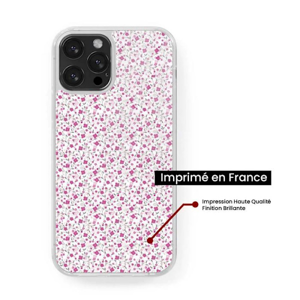 Förstärkt silikonfoder med tryck, kompatibel med Apple iPhone 15 Plus Liberty sauvage Transparent