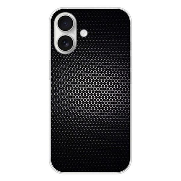 Siliconfodral - Kompatibel med Apple iPhone 16 - design mörk metall Transparent