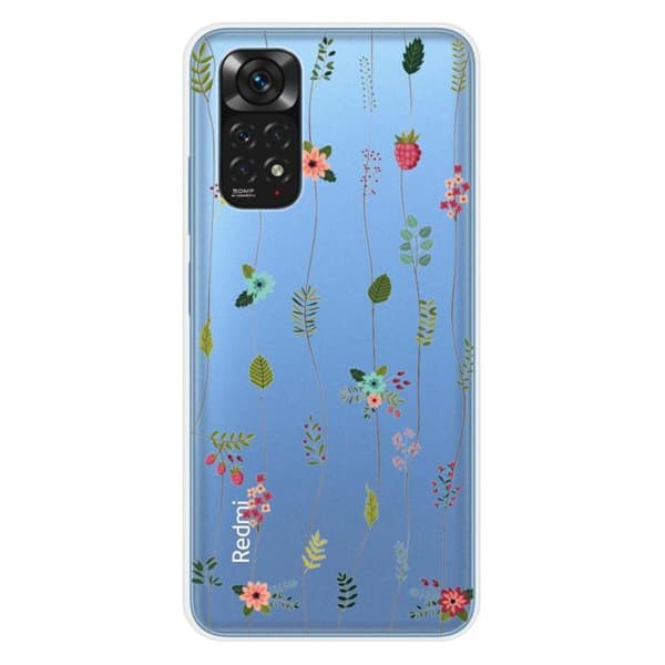 Silikonfodral - Kompatibel med Xiaomi Redmi Note 11 4G - design med blommor Transparent