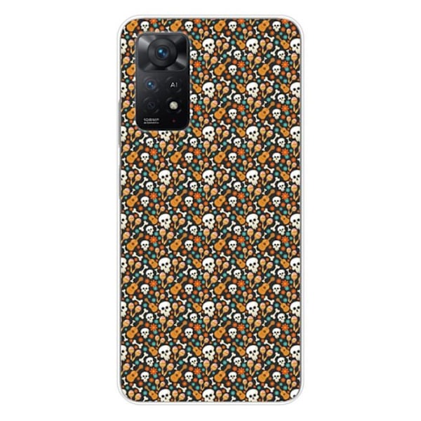 Tryckt silikonfodral kompatibelt med Xiaomi Redmi Note 11 Pro Plus 5G HA Skeleton Rhythms Flerfärgad