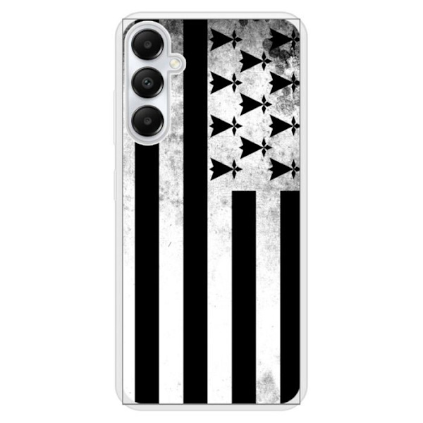 Siliconfodral med förstärkt tryck kompatibel med Samsung Galaxy A05S Bretagne-flagga Transparent