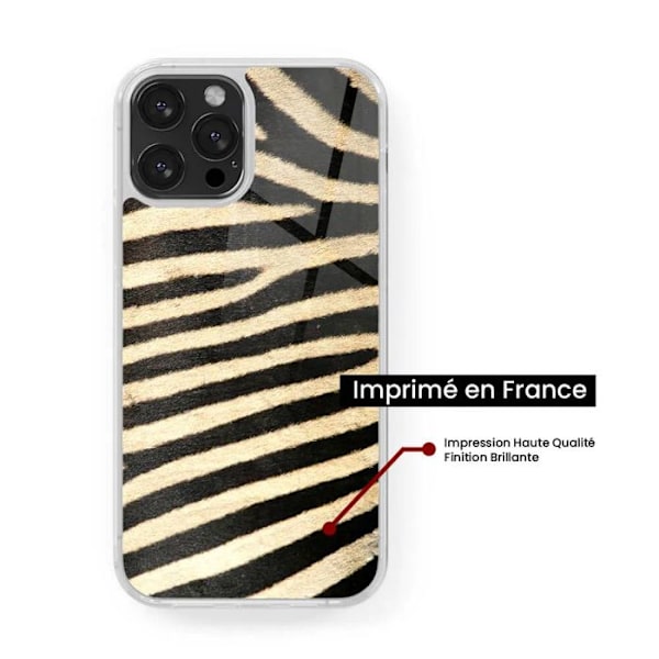 Siliconförstärkt tryckt skal kompatibelt med Apple iPhone 15 Plus Zebra Transparent