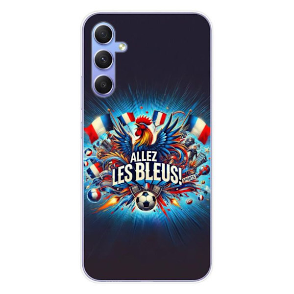 Siliconfodral - Kompatibel med Samsung Galaxy A34 5G - design allez les bleus Transparent
