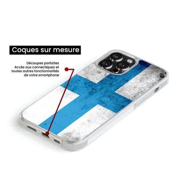 Förstärkt skal kompatibelt med iPhone 16 - Marseilleflagga Transparent