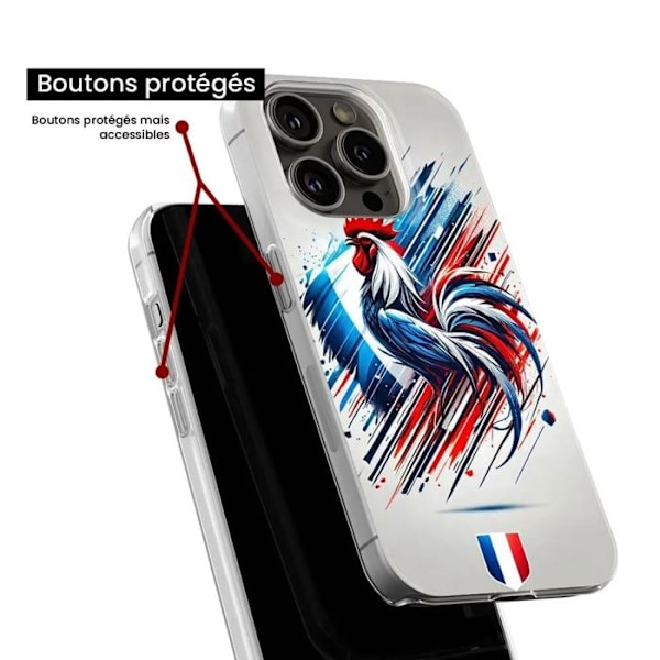 Tryckt silikonfodral som är kompatibelt med Samsung Galaxy Note 20 Ultra French Rooster Transparent