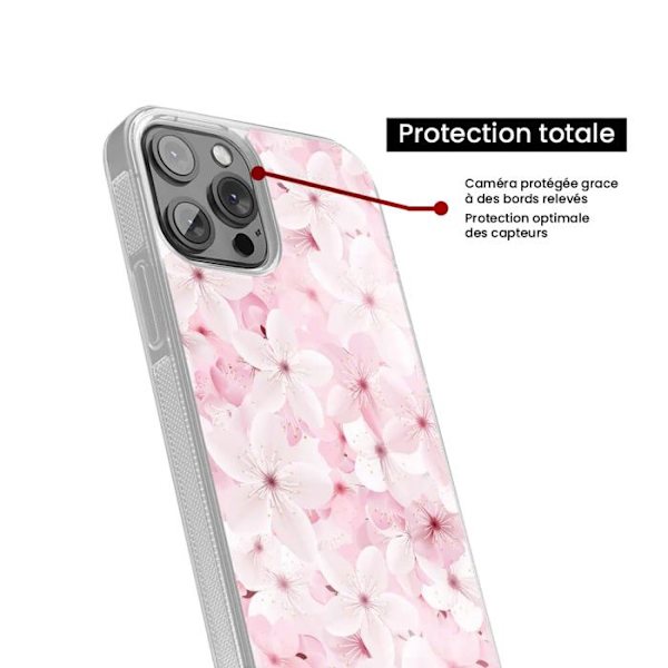 Siliconförstärkt tryckt fodral kompatibelt med Apple iPhone 16 Plus Sakura Transparent