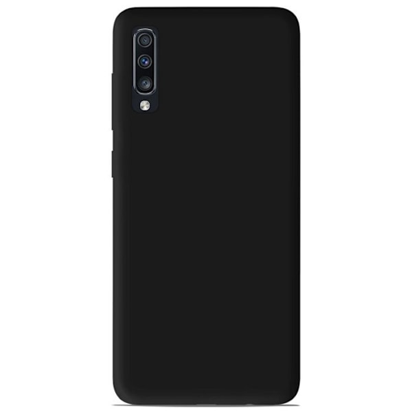 Vanligt mattsvart silikonfodral som är kompatibelt med Samsung Galaxy A70 svart