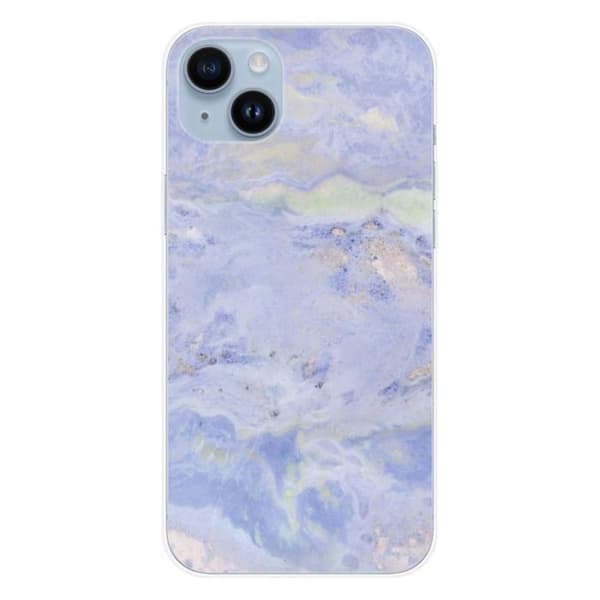 Siliconefodral - Kompatibel med Apple iPhone 15 Plus - design i blå marmor Transparent