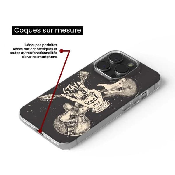 Silicone-case - Kompatibel med Apple iPhone 16 Plus - design stay rock Transparent