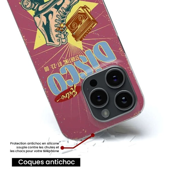 Siliconfodral med tryck - 1001 Fodral - Samsung Galaxy M15 5G - Retro Disco-motiv - Optimal skydd - Flexibel Transparent