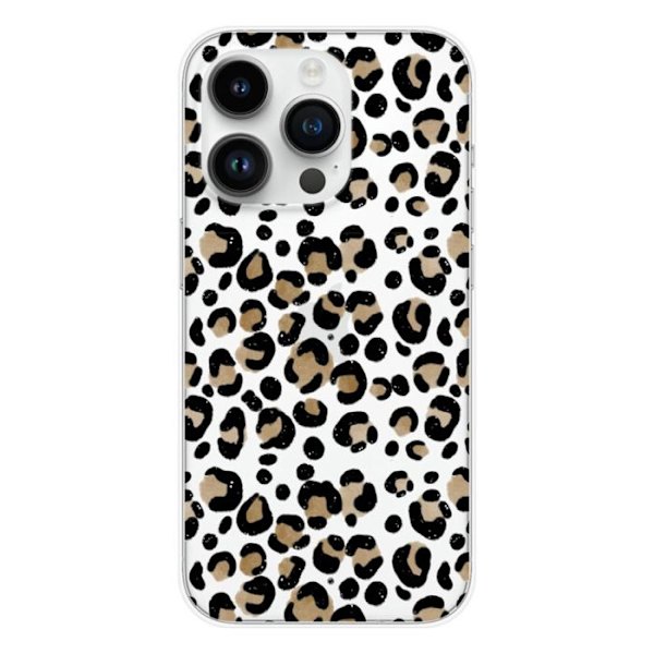 Silicone-fodral - Kompatibel med Apple iPhone 15 Pro - leoparddesign Transparent