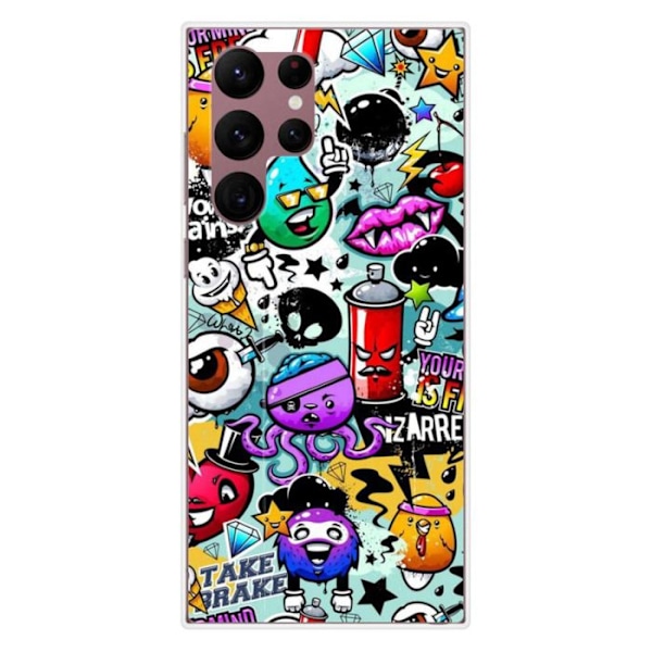 Siliconfodral - Kompatibel med Samsung Galaxy S22 Ultra - graffiti-design 2 Transparent